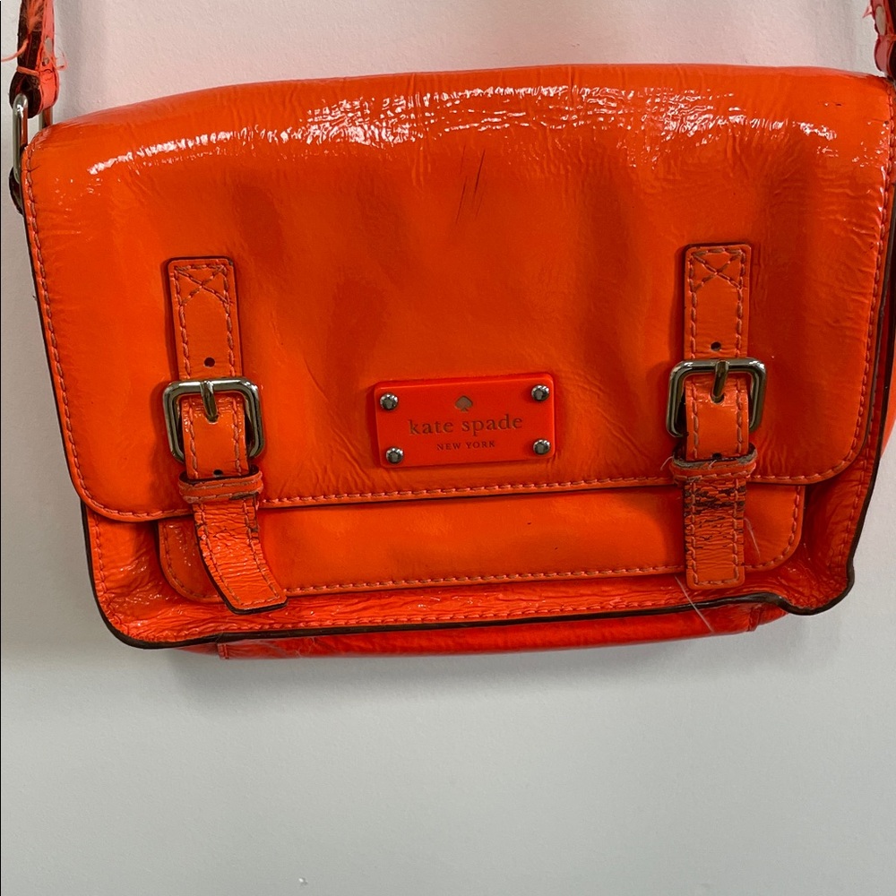 kate spade Patent Leather Crossbody in Bright Orange